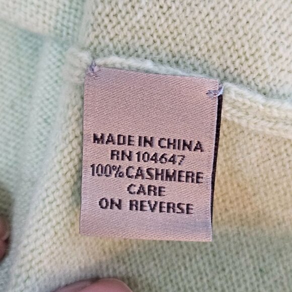 Kinross Cashmere Short Sleeve Turtleneck Sweater Sz Medium Mint Green - Picture 7 of 9